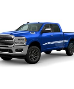 Triple Line Stripes Side Door Decals Graphics Vinyl For Dodge Ram Crew Cab 3500 Bed 64 White /