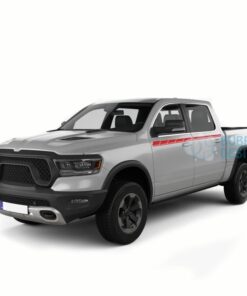 Upper Door Decals Graphics Vinyl For Dodge Ram Crew Cab 1500 Red / 2019-Present Side Door Sticker