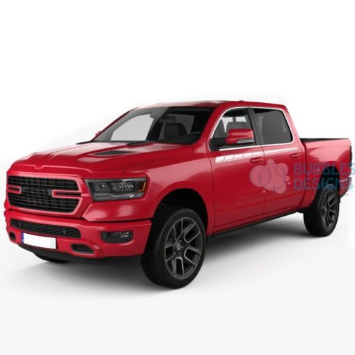 Upper Door Decals Graphics Vinyl For Dodge Ram Crew Cab 1500 White / 2019-Present Side Door Sticker