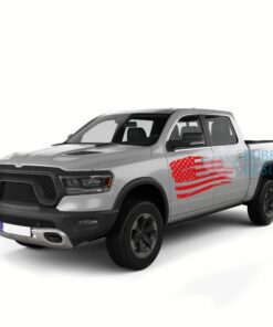 Usa Door Decals Graphics Vinyl For Dodge Ram Crew Cab 1500 Red / 2019-Present Side Door Sticker