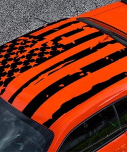 Roof Banner American Flag Style Decal Dodge Challenger US Flag Sticker