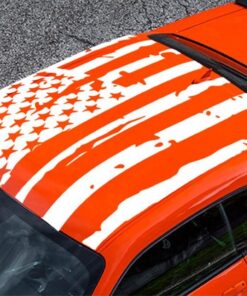 Roof Banner American Flag Style Decal Dodge Challenger US Flag Sticker