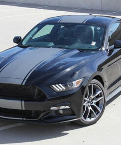 MXGAIC Racing Stripe Car Decals - Black Vinyl Graphic Stickers For Mustang